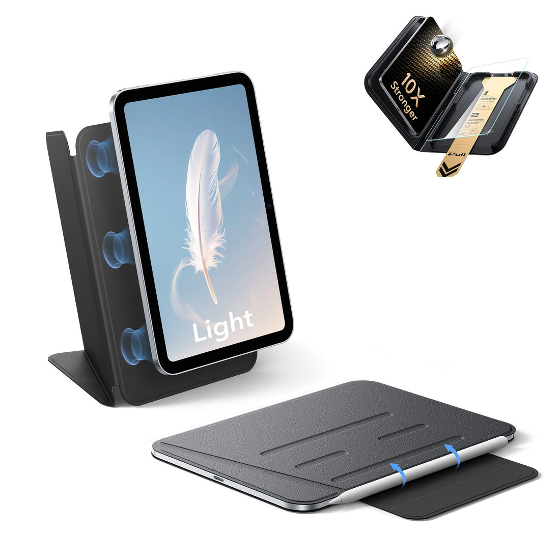 iPad mini (A20 Pro) AirStance Magnetic Case Ultimate Protection Bundle - Black ESR ESR