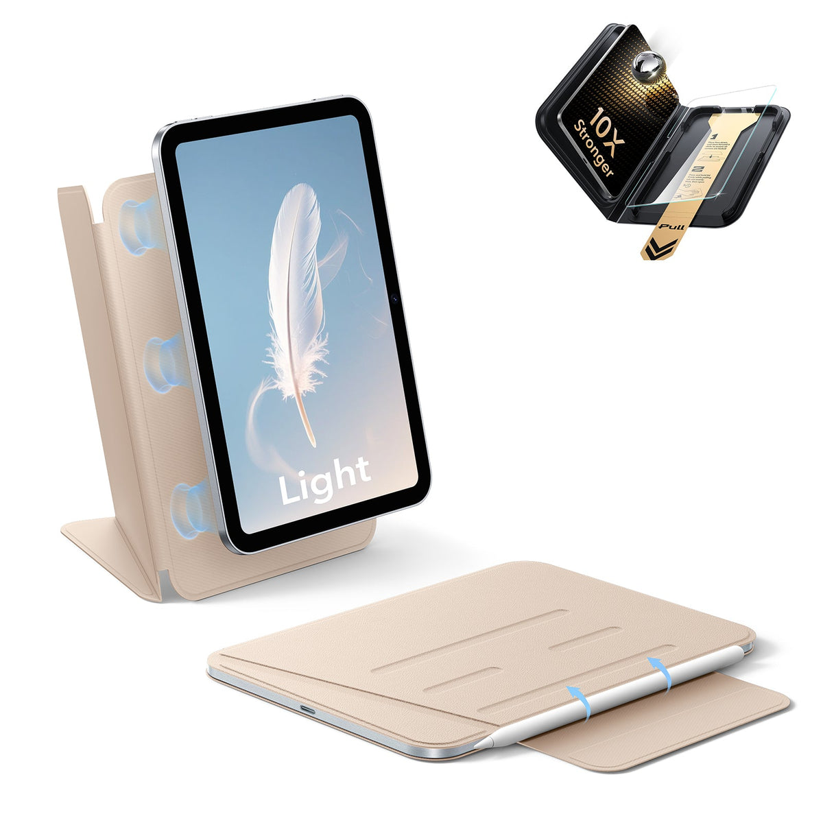 iPad mini (A20 Pro) AirStance Magnetic Case Ultimate Protection Bundle - Sand ESR ESR