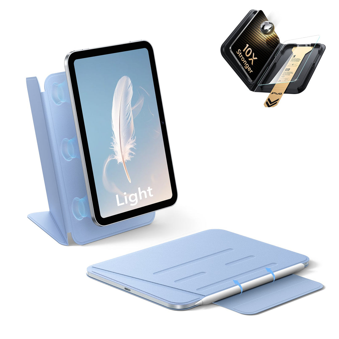 iPad mini (A20 Pro) AirStance Magnetic Case Ultimate Protection Bundle - Sky Blue ESR ESR