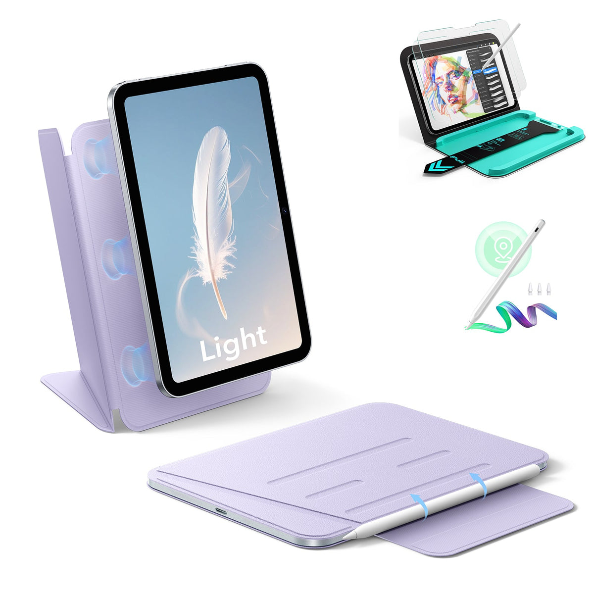 iPad mini (A20 Pro) AirStance Magnetic Creator Bundle - Purple ESR ESR