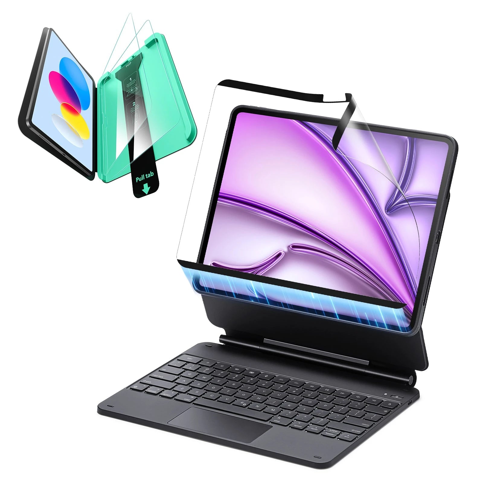 iPad Air 13” (2025) Rebound Magnetic Keyboard Case 360 Protection Paper-Feel Bundle - US Layout-Black ESR ESR