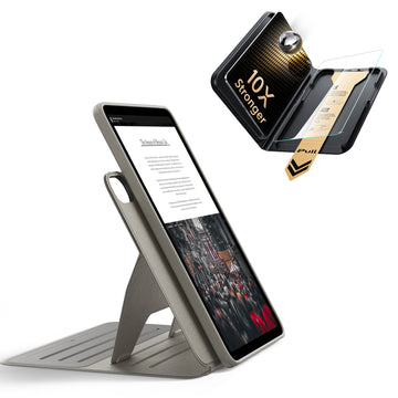 iPad 11" (A16) 2025 Bundle Shift Magnetic Case & Armorite® Pro Screen Protector With UltraFit Tray - Titanium