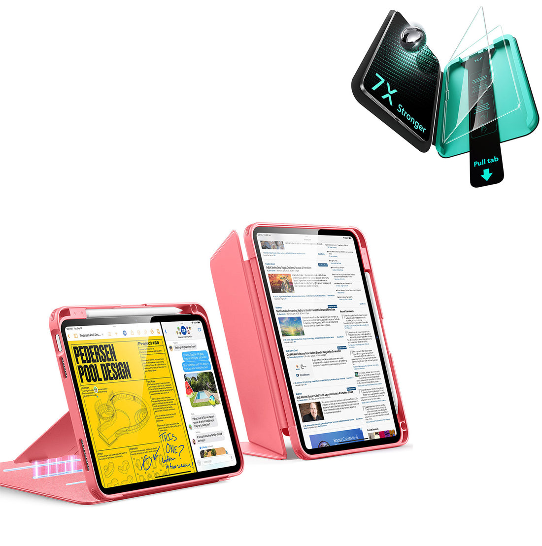 iPad 11" (A18) 2026 Bundle Flip Magnetic Case with Pencil Holder & Armorite® Protection - Watermelon Red