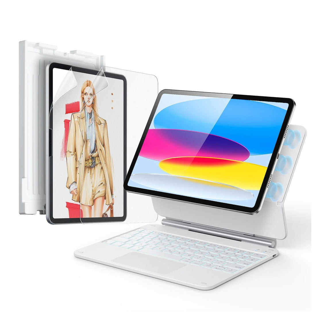 iPad 11" (A16, 2025) Rebound Magnetic Keyboard Case Paper-Feel Bundle - UK Layout-Black ESR ESR