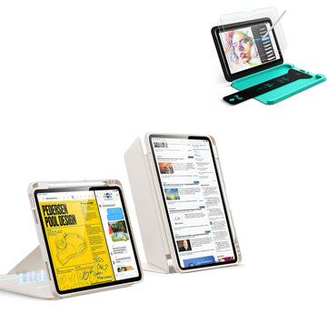 iPad Air 11" (M4) 2026 Bundle Flip Magnetic Case with Pencil Holder & Armorite® Paper-Feel Protection - Starlight