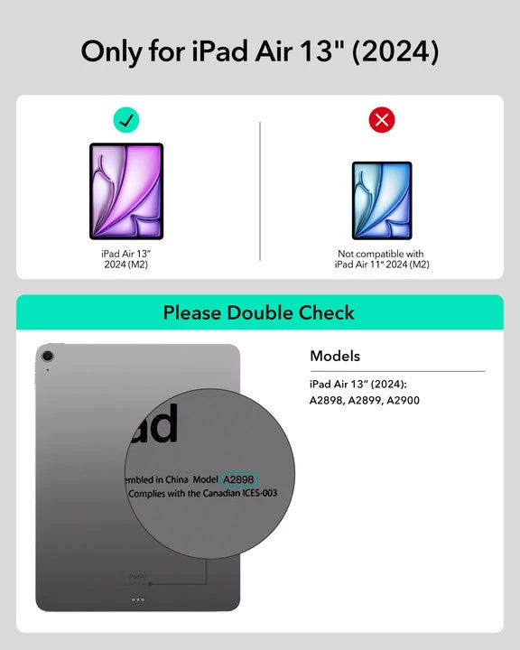 iPad Air 13" (2024) Rebound Magnetische Tastatur Hülle 360 - DE Layout-Schwarz ESR