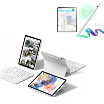 iPad Air 13" (M2) 2024 Shift Keyboard Case (Detachable) With Geo Pencil Bundle-US Layout - White