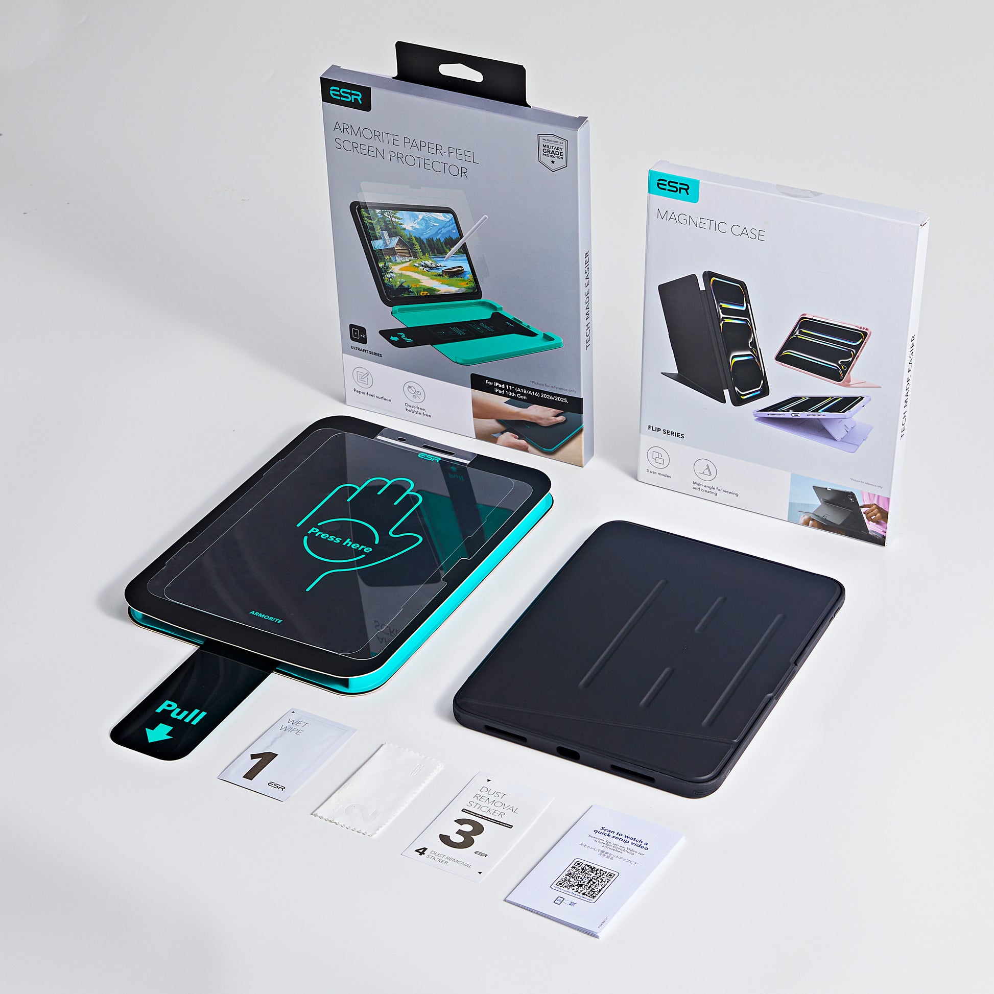 iPad Air 13" (M4) 2026 Bundle Flip Magnetic Case with Pencil Holder & Armorite® Paper-Feel Protection