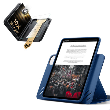 iPad Pro 13" (M5) 2025 Bundle Shift Magnetic Case & Armorite Pro Screen Protector With UltraFit Tray - Navy Blue