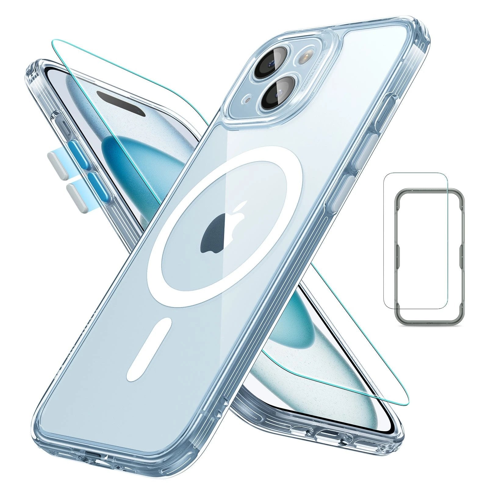 iPhone 15 Classic Pro Case (HaloLock) Set - Clear Blue ESR ESR