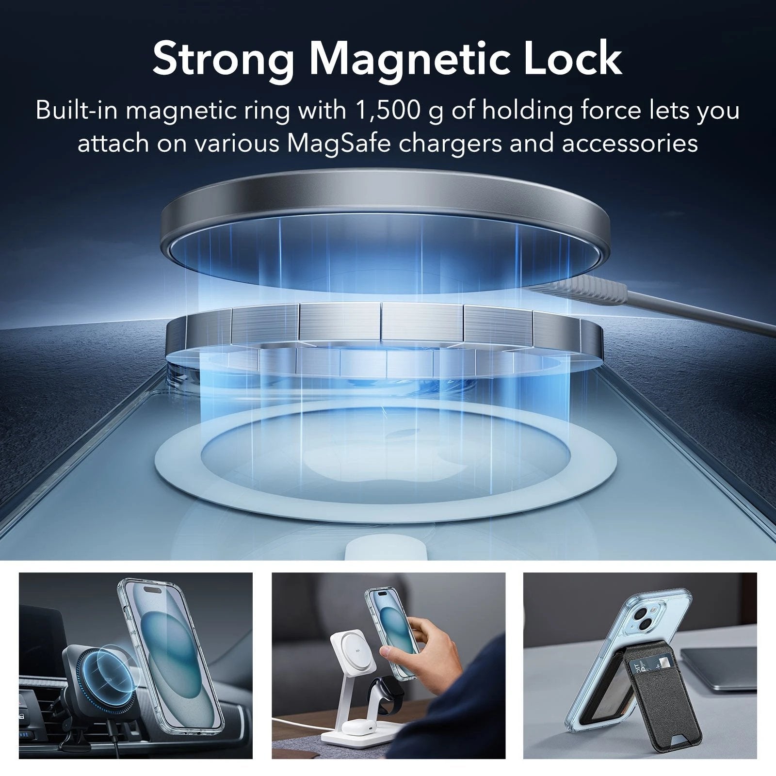 iPhone 15 Classic Pro Case (HaloLock) Set - Clear Blue ESR ESR