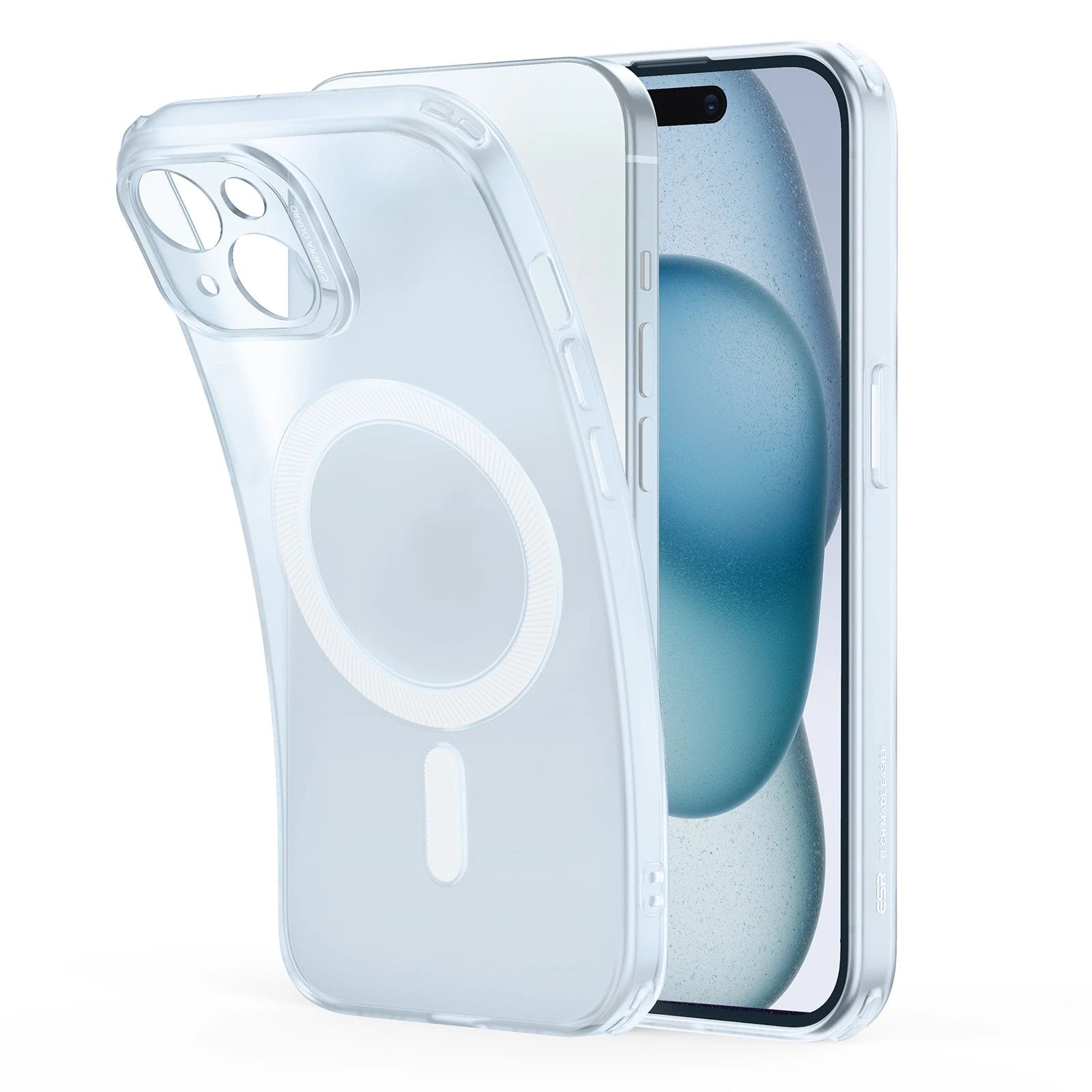 iPhone 15 Plus Max Zero Clear Case HaloLock frosted blue 01