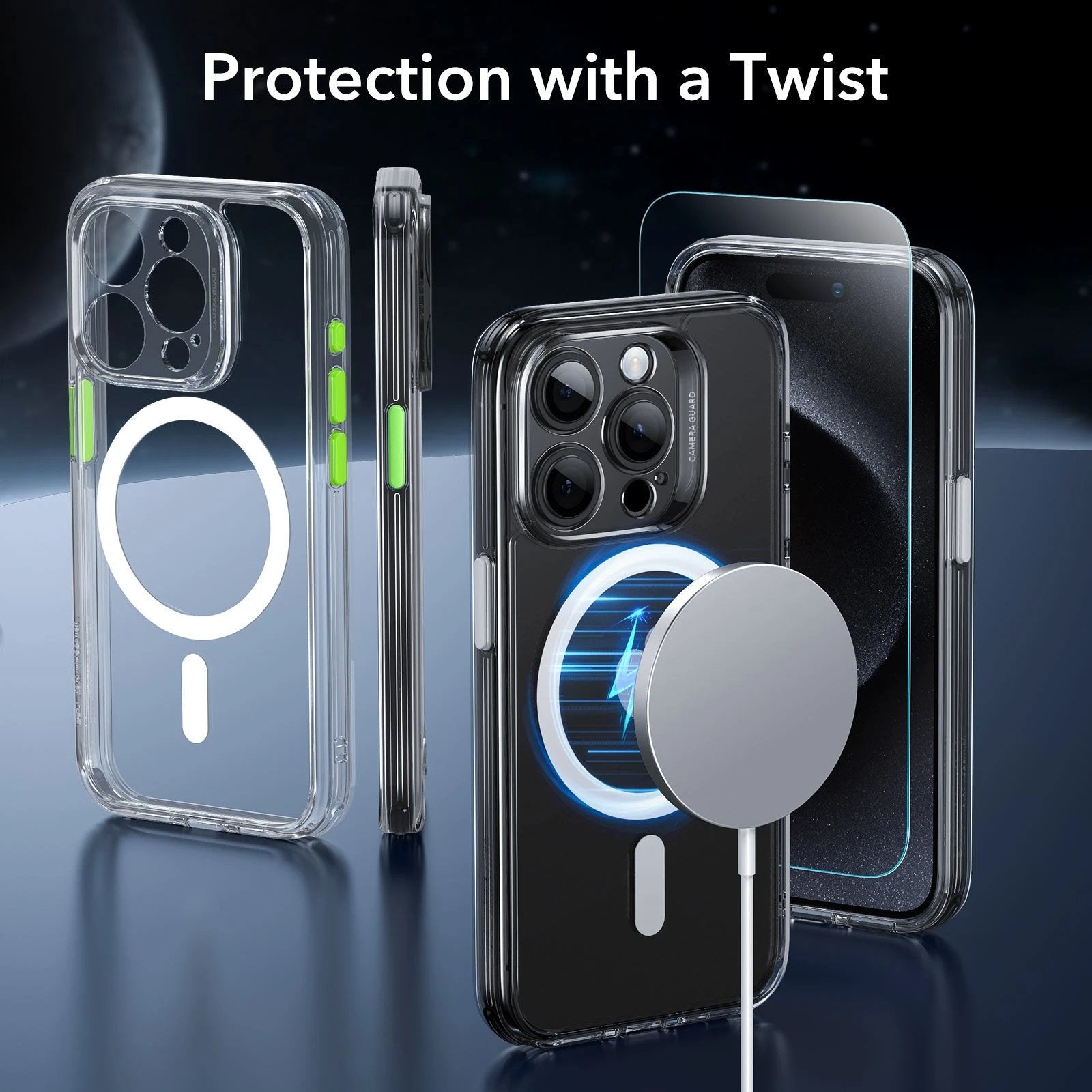 iPhone 15 Pro Classic Pro Case (HaloLock) Set - Clear ESR ESR