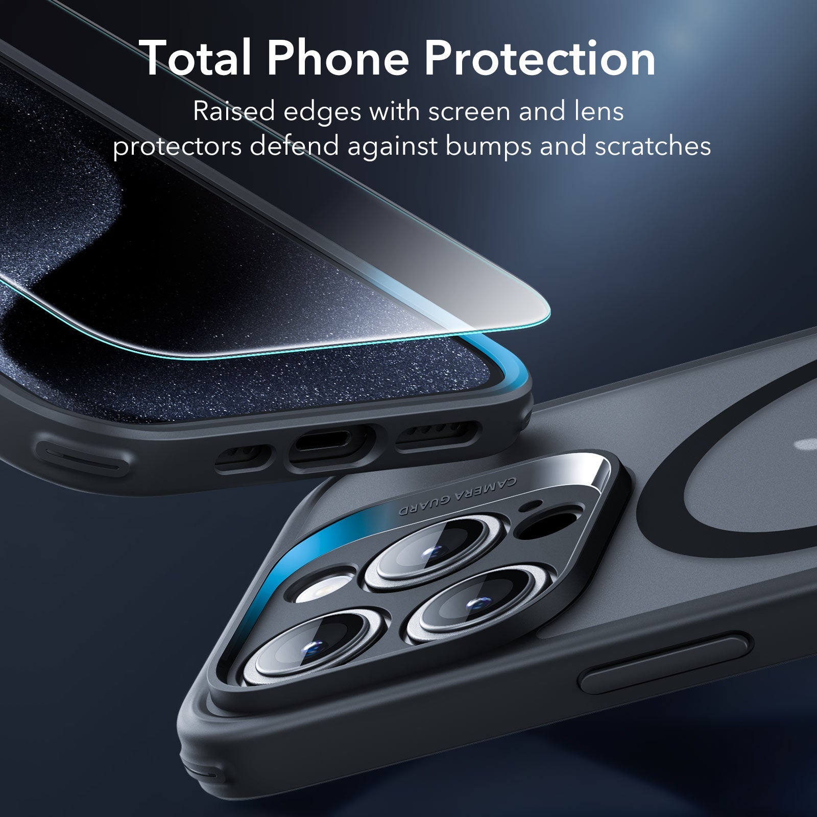 iPhone 15 Pro Classic Pro Case (HaloLock) Set - Frosted Black ESR ESR