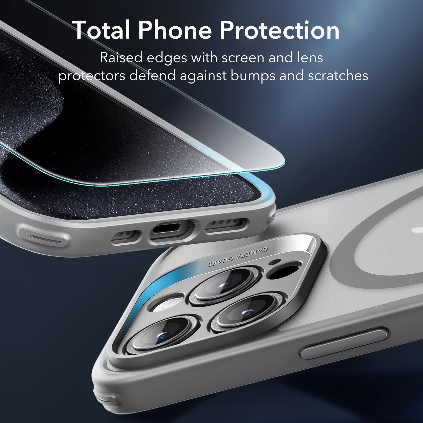 iPhone 15 Pro Max Classic Pro Case (HaloLock) Set - Frosted Grey ESR ESR