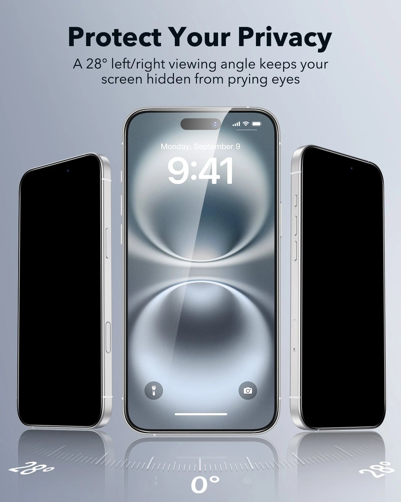 Screen Shield Phone iPhone 16/15 Tempered Privacy Glass Screen Protector with UltraFit | ESR