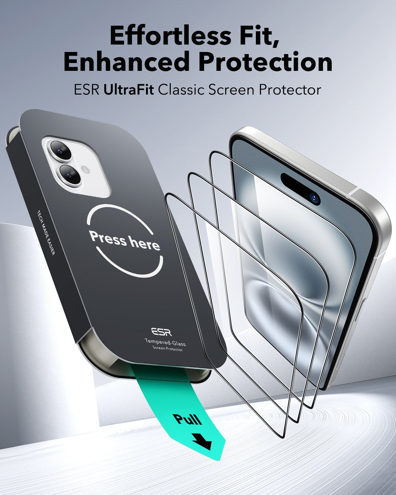 ESR iPhone 16 Tempered Glass Screen Protector 3 Pack