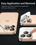 iPhone 17 Pro Max17 Pro16 Pro Max16 Pro15 Pro Max15 Pro14 Pro Max14 Pro Cameras Lens Protector Desert Titanium easy application and removal
