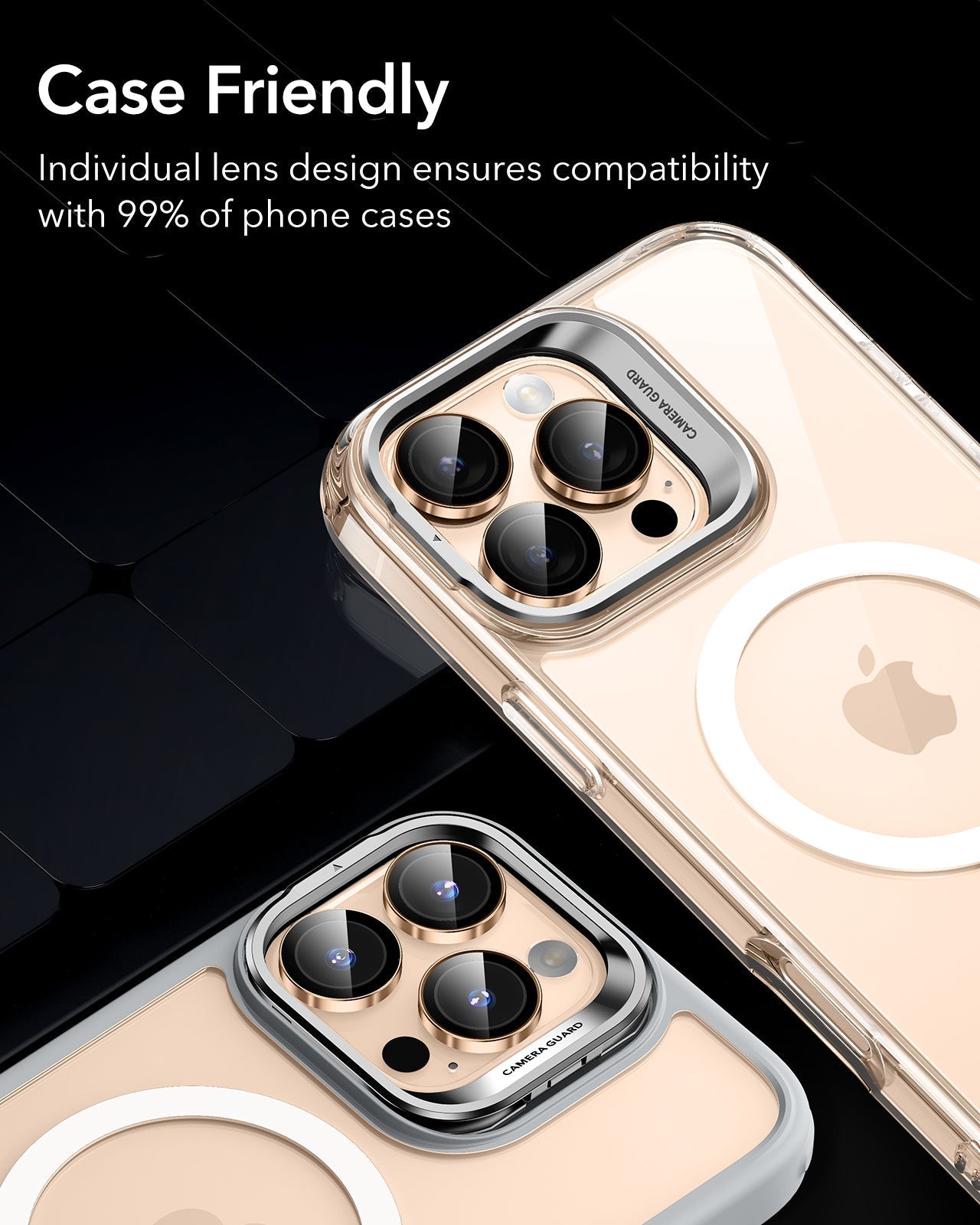 iPhone 17 Pro Max17 Pro16 Pro Max16 Pro15 Pro Max15 Pro14 Pro Max14 Pro Cameras Lens Protector Desert Titanium case friendly