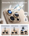 iPhone 17 Pro Max17 Pro16 Pro Max16 Pro15 Pro Max15 Pro14 Pro Max14 Pro Cameras Lens Protector Desert Titanium Shimmer armorite 110-lb protection