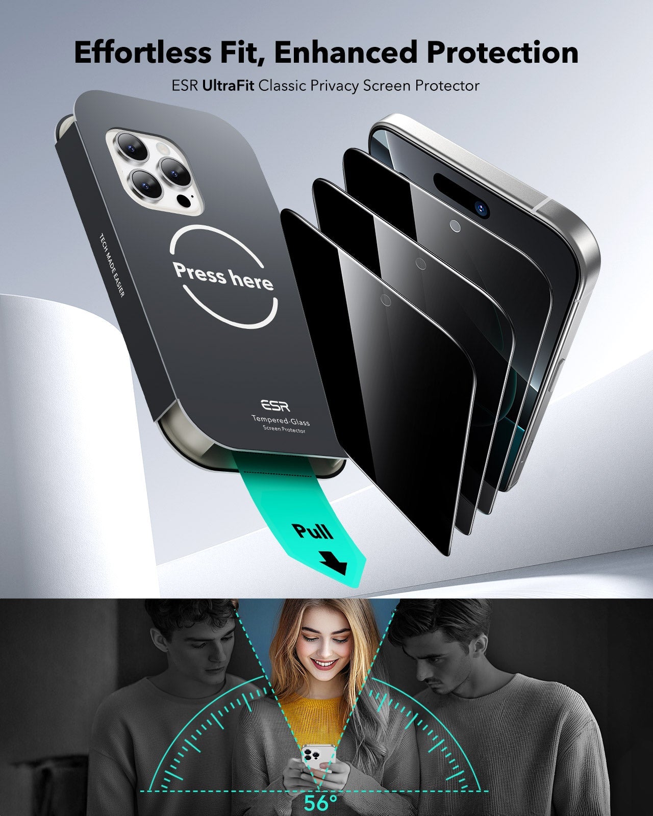 Best Privacy Screen Protector for iPhone 16 Pro ESR 