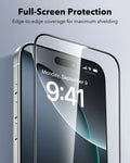 ESR iPhone 16 Pro Max Tempered Glass Screen Protector full screen protection