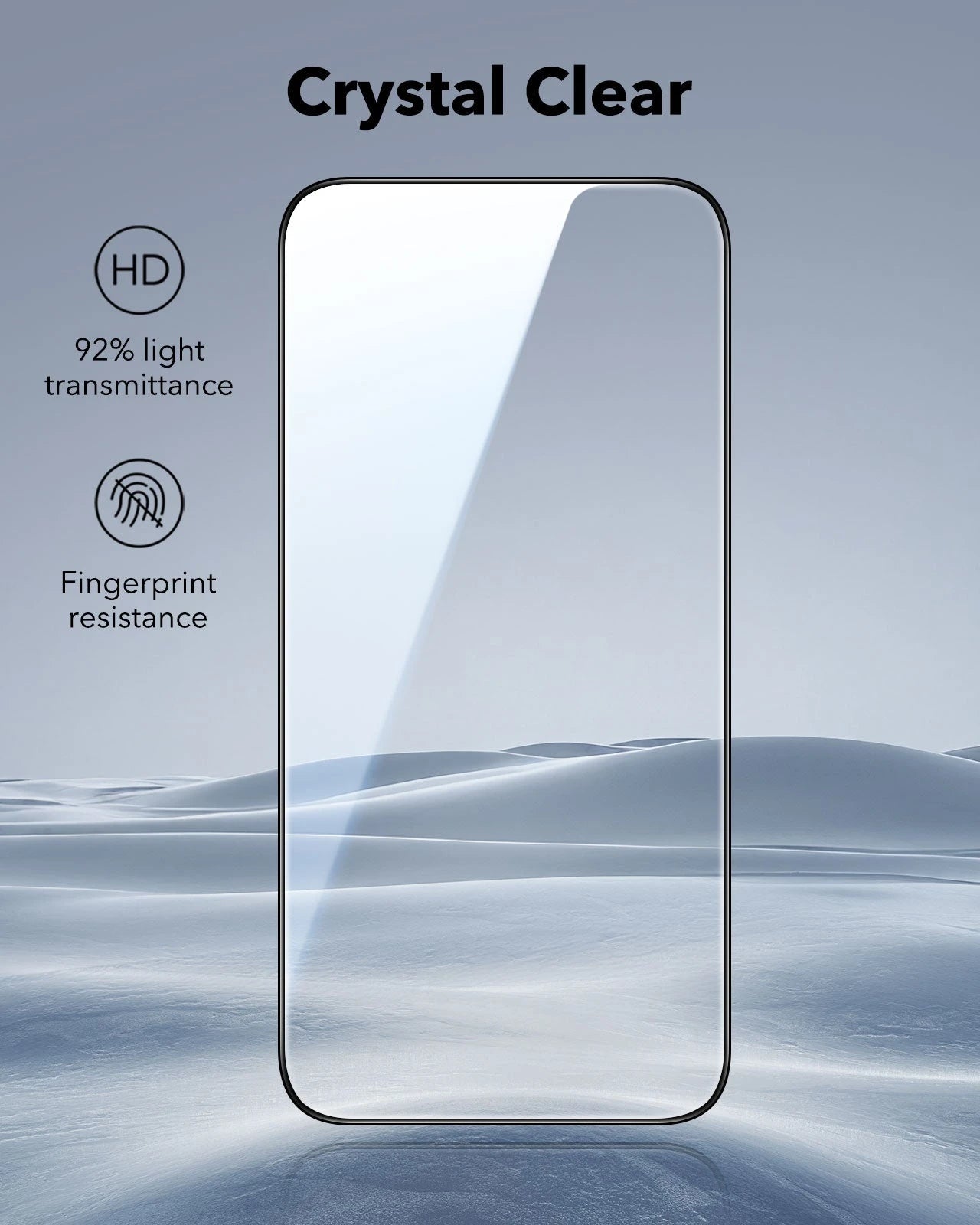 ESR iPhone 16 Pro Max Tempered Glass Screen Protector Crystal Clear