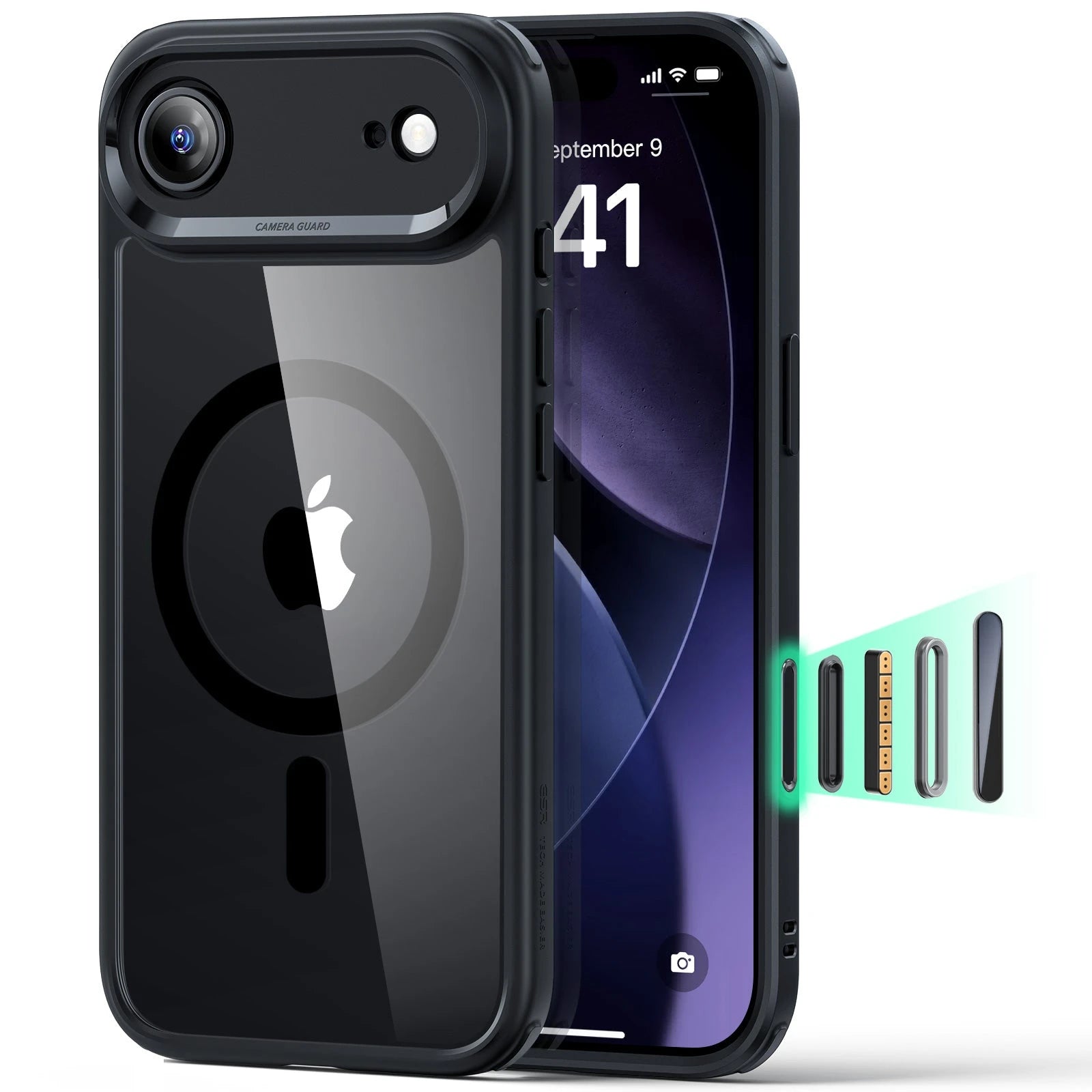iPhone 17 Air Magsafe Case with Camera Control Clear Black 