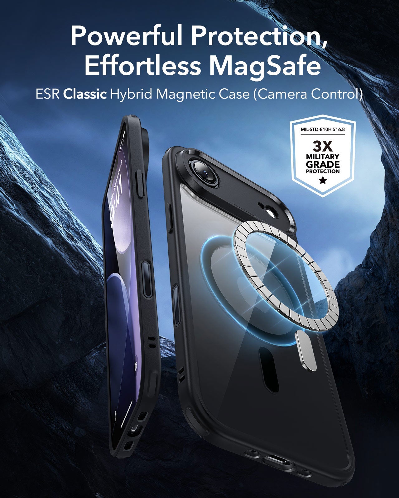 ESR iPhone 17 Air Magsafe Case with Camera Control Clear Black 