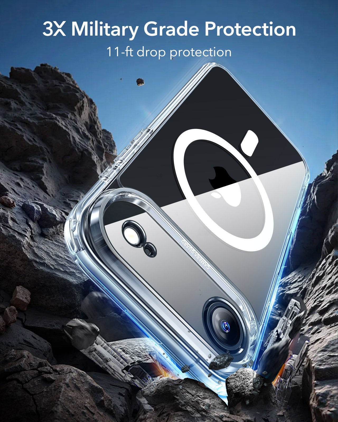 ESR iPhone 17 Air Magsafe Case with Camera Control Clear 3× Military Grade Protection