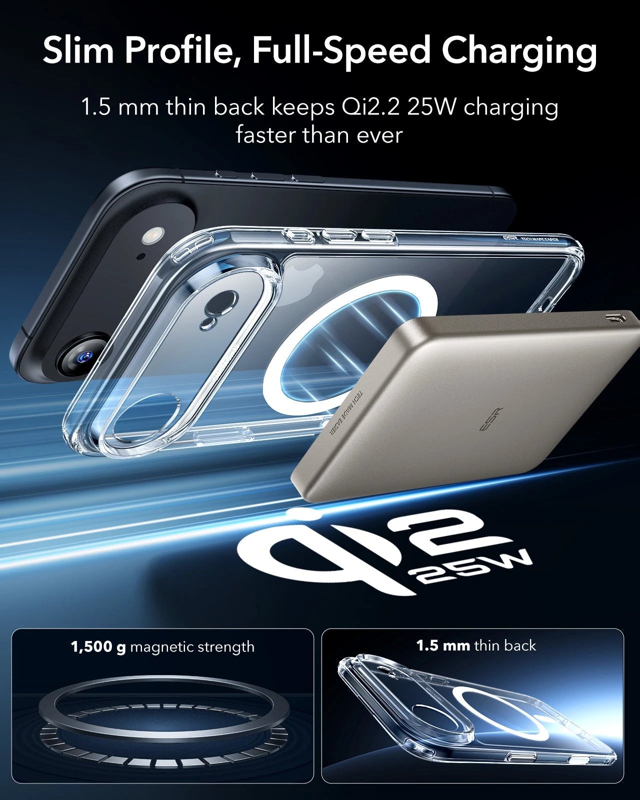 ESR iPhone 17 Air Magsafe Case with Camera Control Clear Wireless charging
