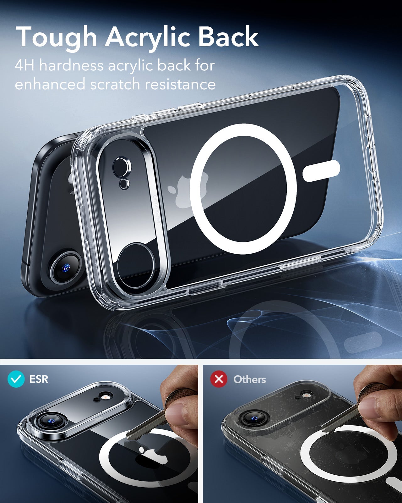ESR iPhone 17 Air Magsafe Case with Camera Control Clear Tough Acrylic Back