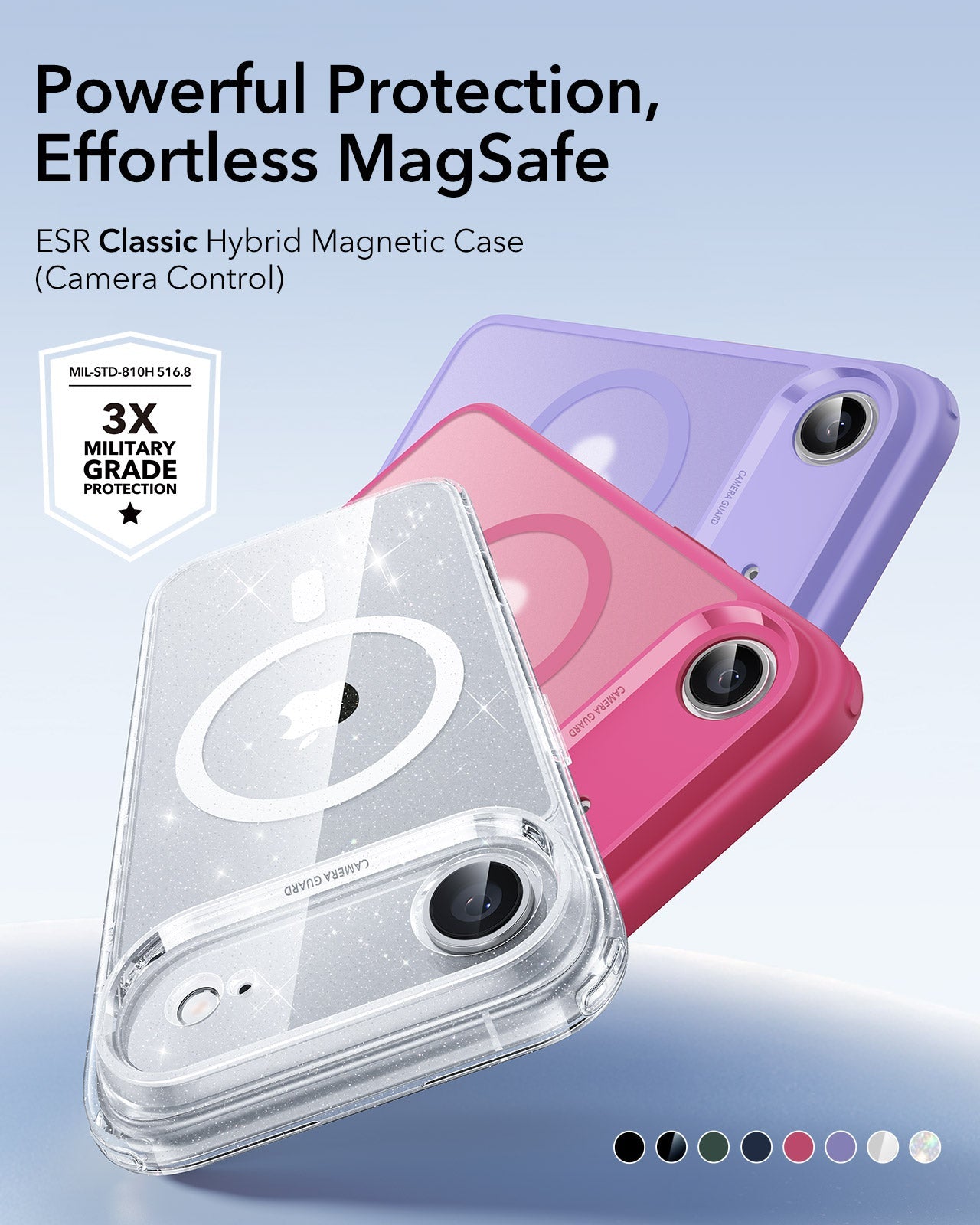 ESR iPhone 17 Air Magsafe Case with Camera Control Clear Shimmer