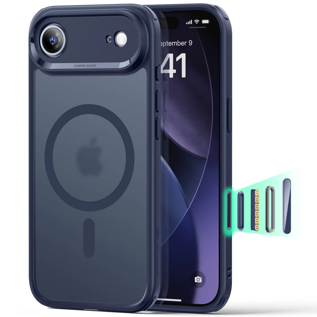 iPhone 17 Air Magsafe Case with Camera Control Frosted Blue 