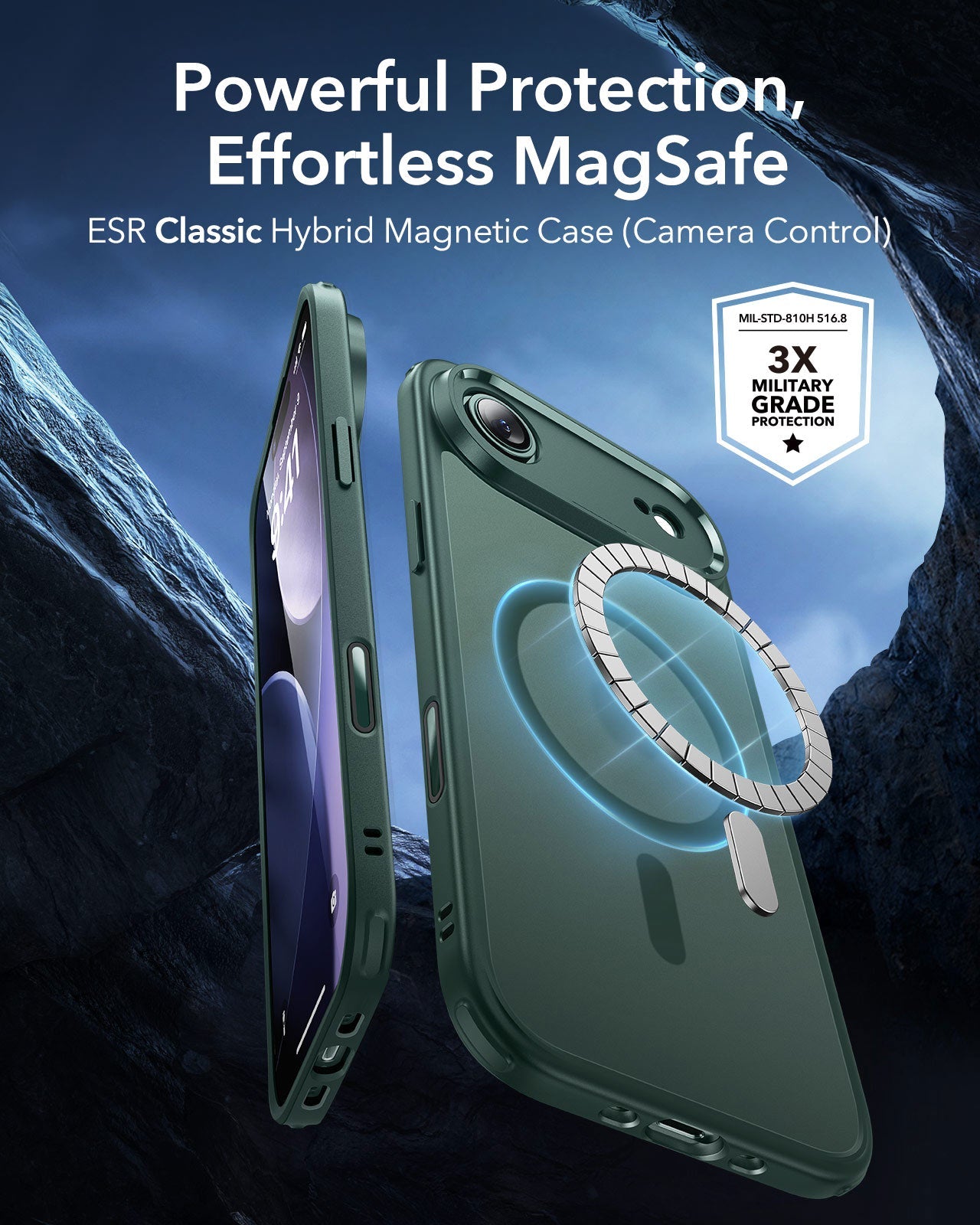 ESR iPhone 17 Air Magsafe Case with Camera Control Frosted Green 