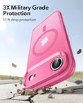 ESR iPhone 17 Air Magsafe Case with Camera Control Frosted Pink 3× Military Grade Protection
