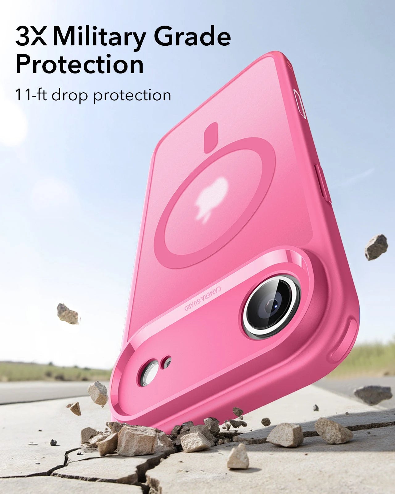 ESR iPhone 17 Air Magsafe Case with Camera Control Frosted Pink 3× Military Grade Protection