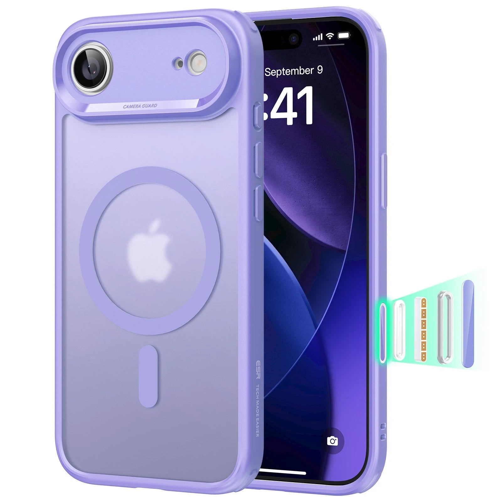 iPhone 17 Air Magsafe Case with Camera Control Frosted Purple 