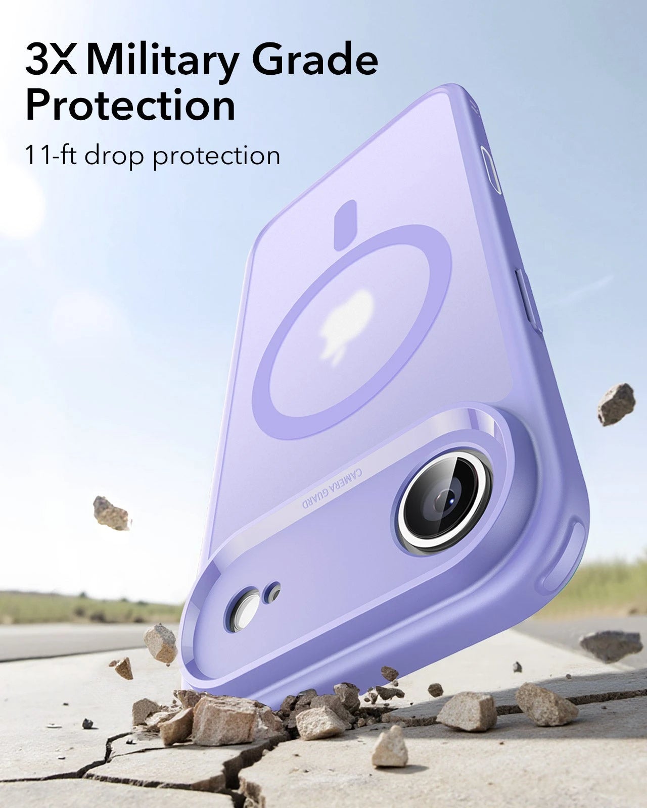 ESR iPhone 17 Air Magsafe Case with Camera Control Frosted Purple 3× Military Grade Protection