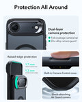 ESR iPhone 17 Air Magsafe Case with Stand Camera Control Frosted Black Raised Edge Protection