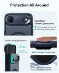 ESR iPhone 17 Air Magsafe Case with Stand Camera Control Frosted Blue Raised Edge Protection
