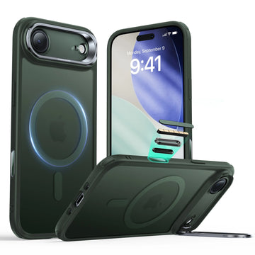 iPhone 17 Air Magsafe Case with Stand Camera Control Frosted Green 