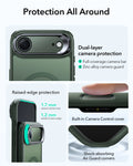 ESR iPhone 17 Air Magsafe Case with Stand Camera Control Frosted Green Raised Edge Protection