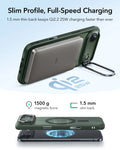 ESR iPhone 17 Air Magsafe Case with Stand Camera Control Frosted Green Wireless charging