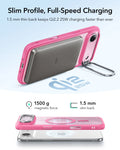 ESR iPhone 17 Air Magsafe Case with Stand Camera Control Frosted Pink Wireless charging