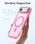 ESR iPhone 17 Air Magsafe Case with Stand Camera Control Frosted Pink slim back