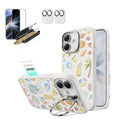Withe Shell iPhone 17 Pro Magsafe Case with Stand pair  Corning Glass Screen Protector