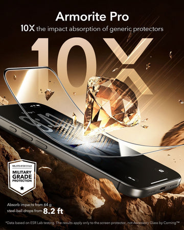 Accessory Glass by Corning™ screen protectors 10X the impact absorption of generic protectors