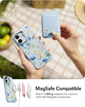 ESR Blue Floral iPhone 17 Magsafe Case with Stand MagSafe Compatible