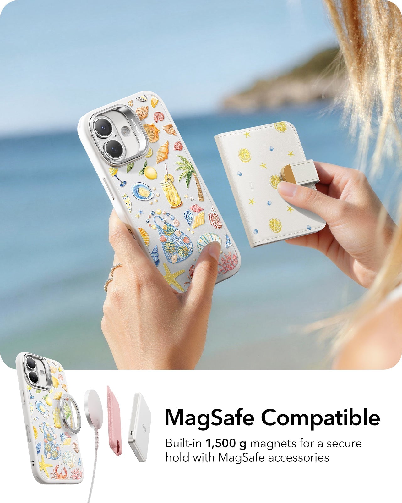 ESR Ocean Shell iPhone 17 Magsafe case with Stand MagSafe Compatible